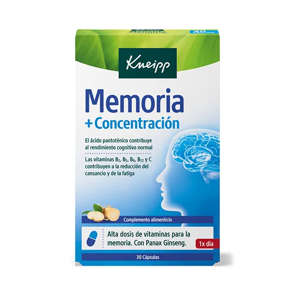 

Высокие дозы витаминов для памяти Memoria Y Concentración Kneipp, 30 UD