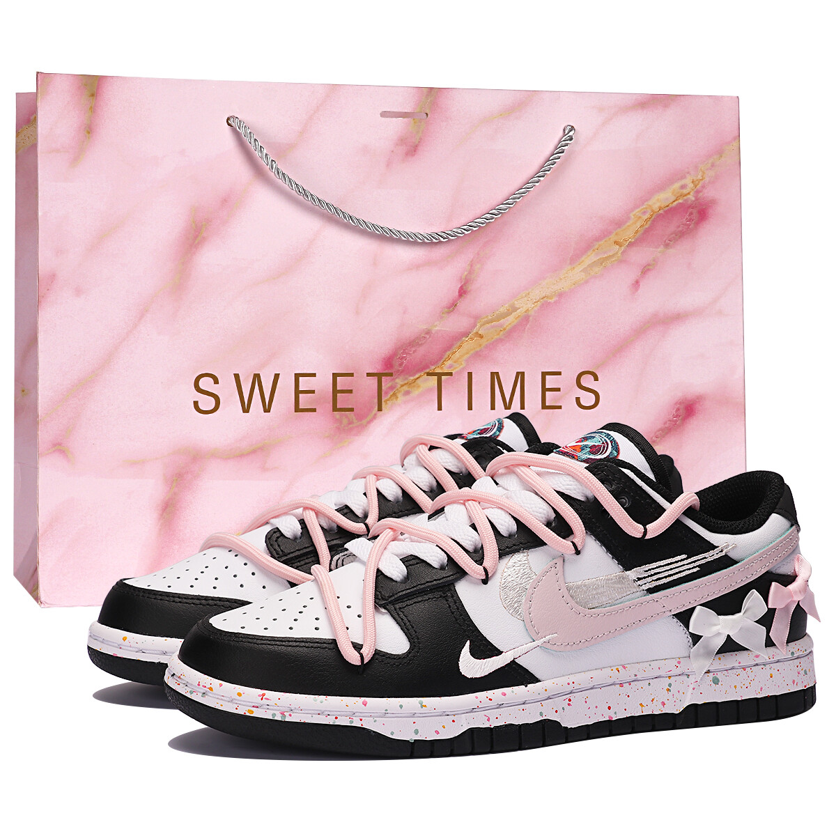 

Женские кроссовки для скейтбординга Nike Dunk, Black pink white