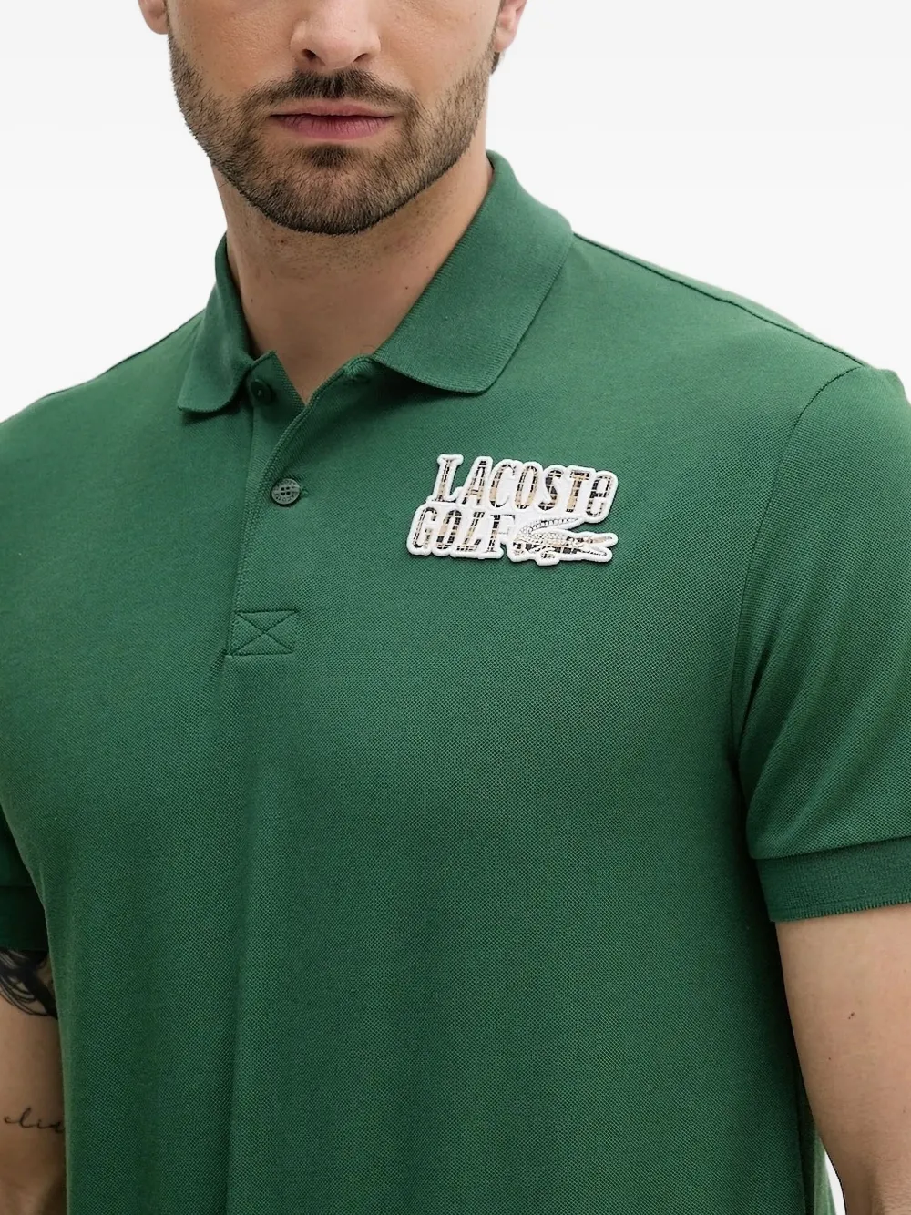 Рубашка поло с нашивкой Lacoste, зеленый — фото 3