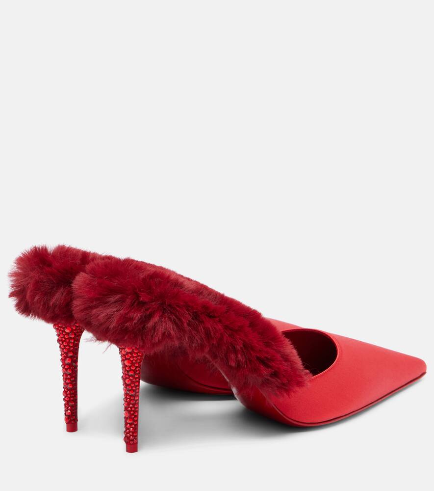 Туфли-мюли Km Fur 85 из сатина креп Christian Louboutin, Loubi/Fever/Lin Loubi — фото 2