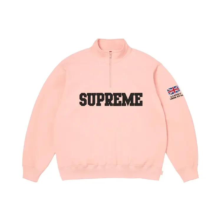Пуловер Supreme Shop Flag Half Zip Pullover 'Light Pink London'