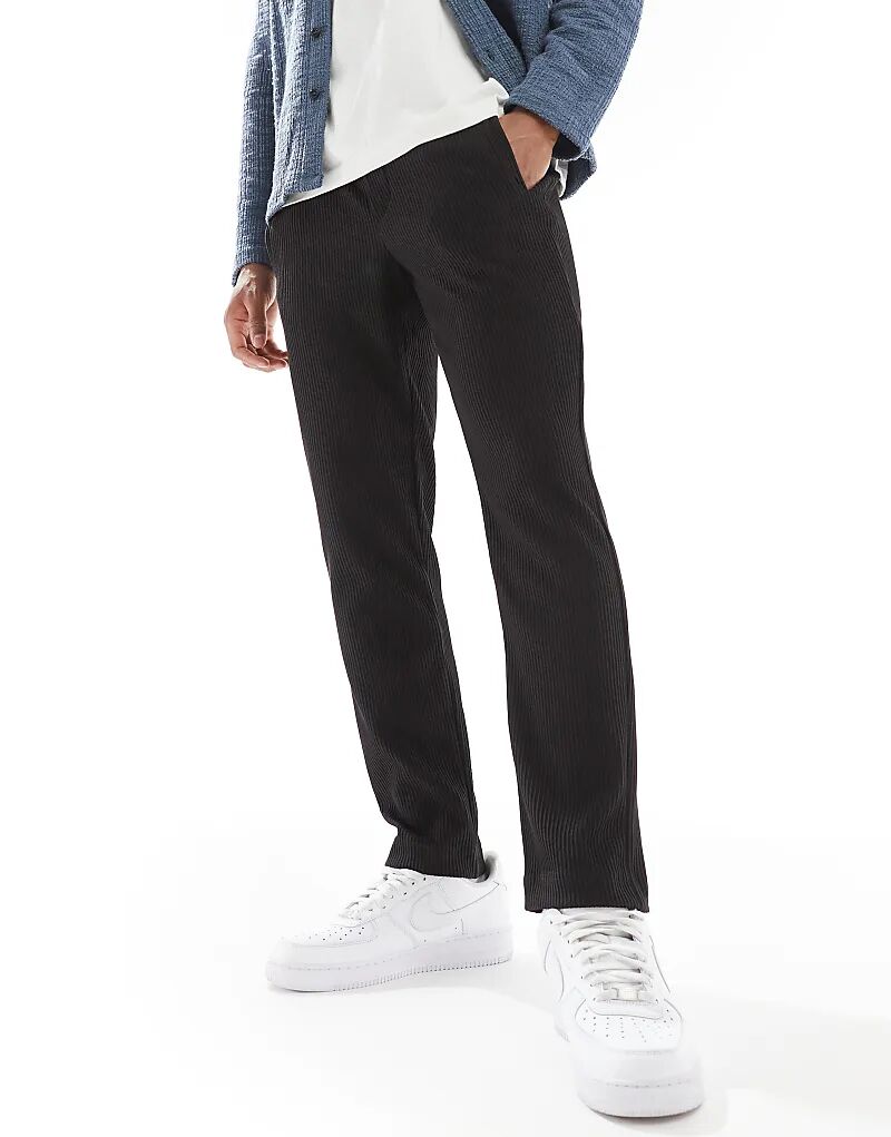 

Плиссированные брюки черного цвета River Island