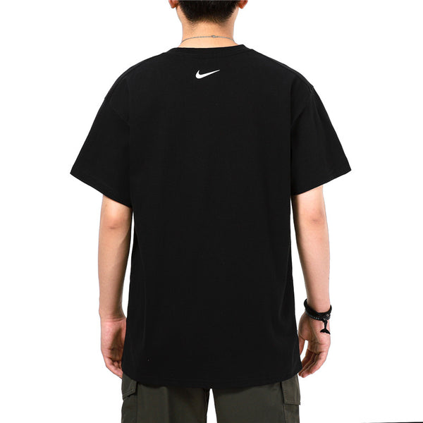 Футболка men's sports running casual printing round neck short sleeve black t-shirt Nike, черный — фото 4