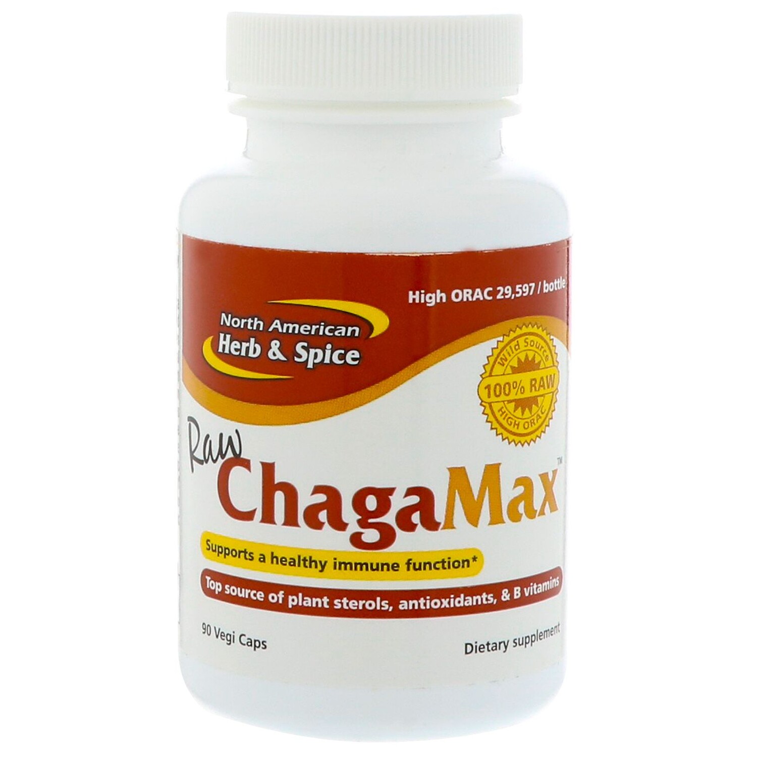 

North American Herb & Spice Co. Сырой ChagaMax 90 растительных капсул