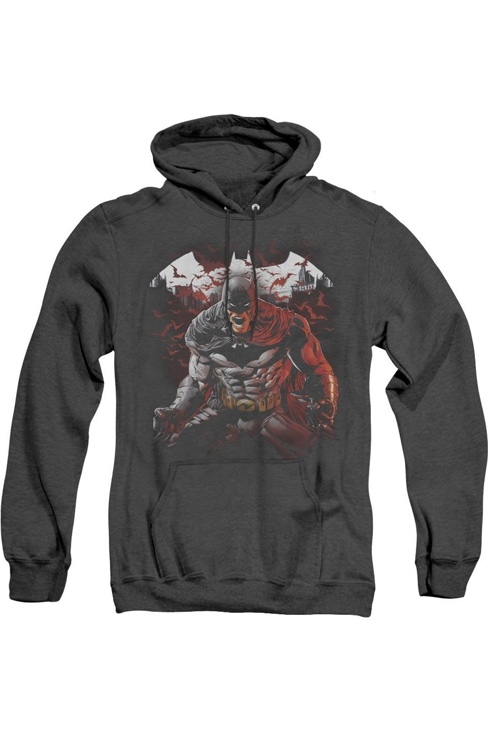 

Толстовка с капюшоном Batman Raging Bat для взрослых Heather Gildan, черный