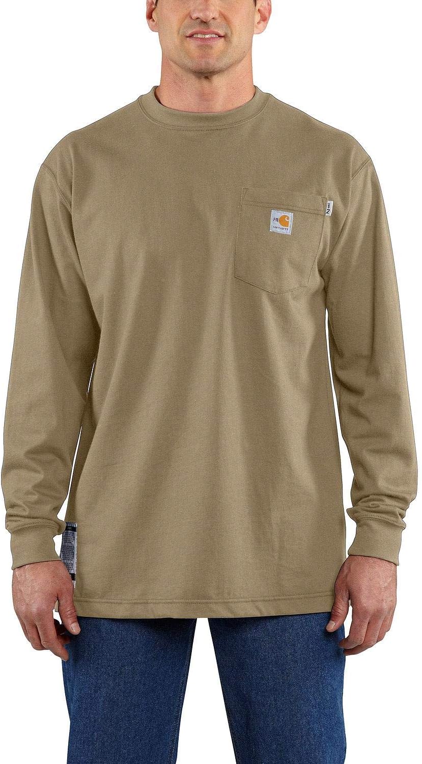 

Carhartt мужская огнестойкая футболка Force Cotton с длинным рукавом, Khaki