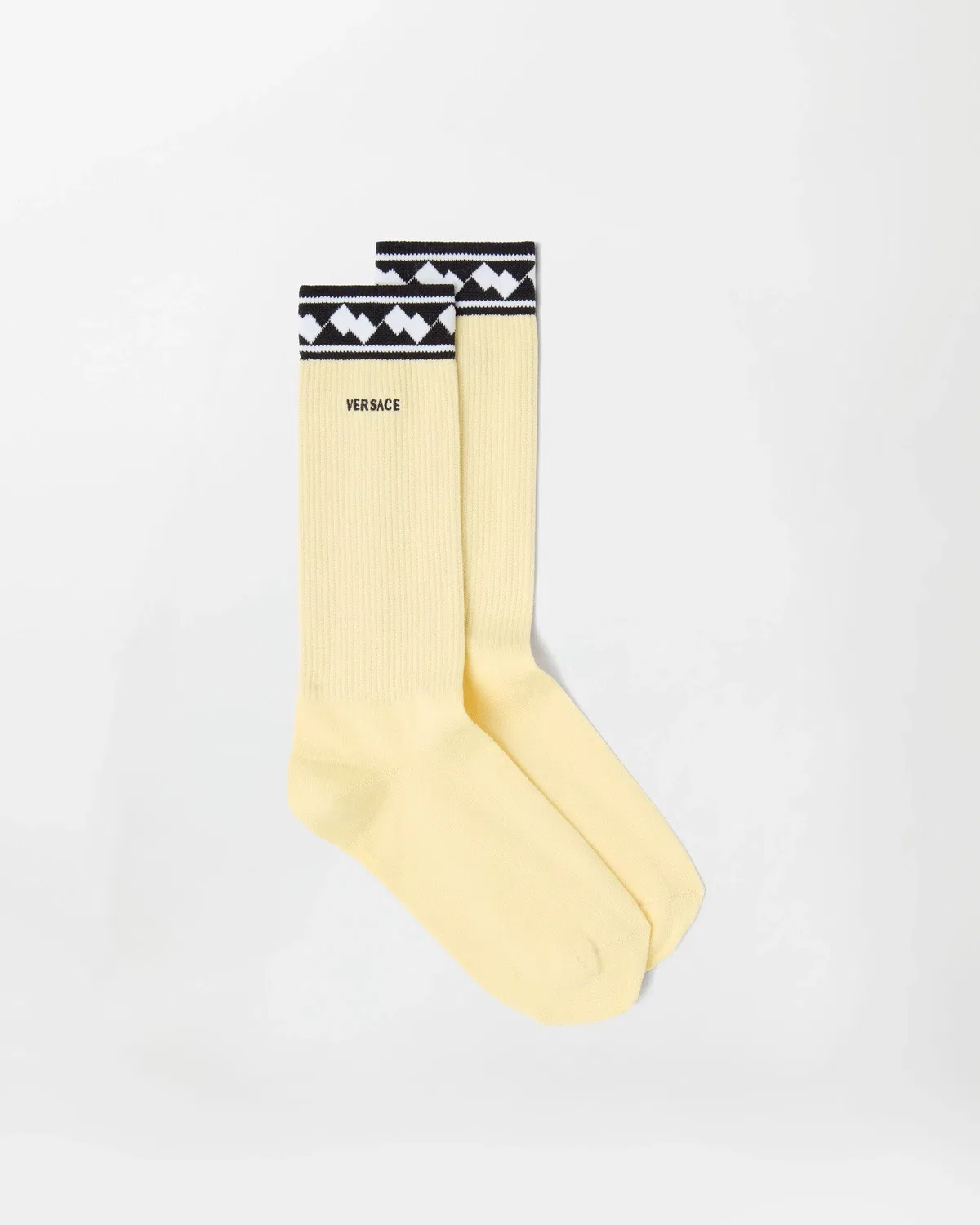 Вышитые хлопковые рифленые носки VERSACE, желтый