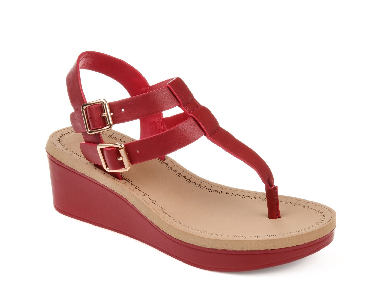 Сандалии на танкетке Journee Collection Bianca, красный