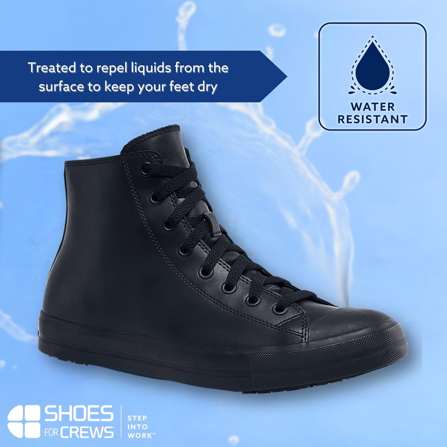 Кроссовки Shoes for Crews унисекс с высокой подошвой и противоскользящей подошвой - удобные, водоотталкивающие обувь для женщин и мужчин для гостиничного бизнеса, административной работы и не только - Пемброк, черный — фото 4