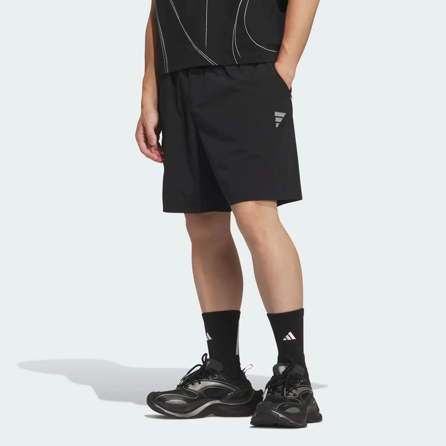 FOS SS25 WOVEN повседневные шорты мужские Adidas, черный — фото 4