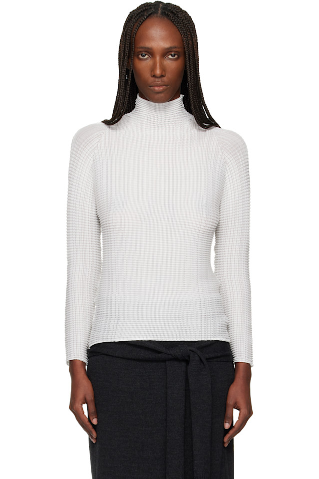

Шерстяной плиссированный топ Issey Miyake, белый