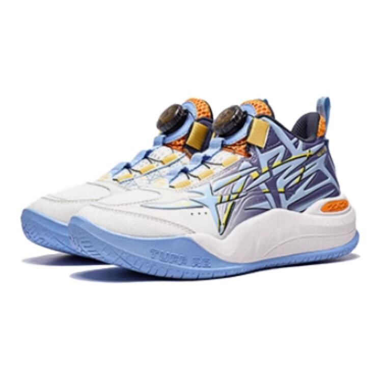 Детские баскетбольные кроссовки GS Low-top Off-white/neo Aurora Blue Lining Young, белый/синий — фото 3