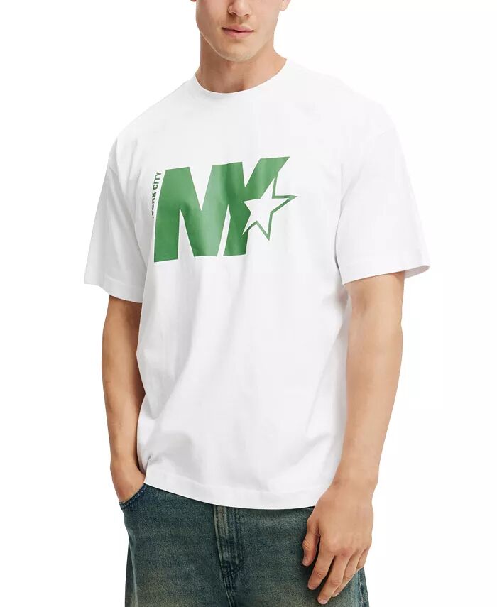 

Мужская футболка Box Fit с графическим принтом COTTON ON, белый