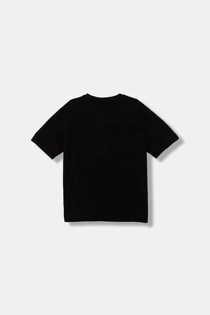 Футболка детская из хлопка с эластаном EA7 Emporio Armani, черный — фото 2