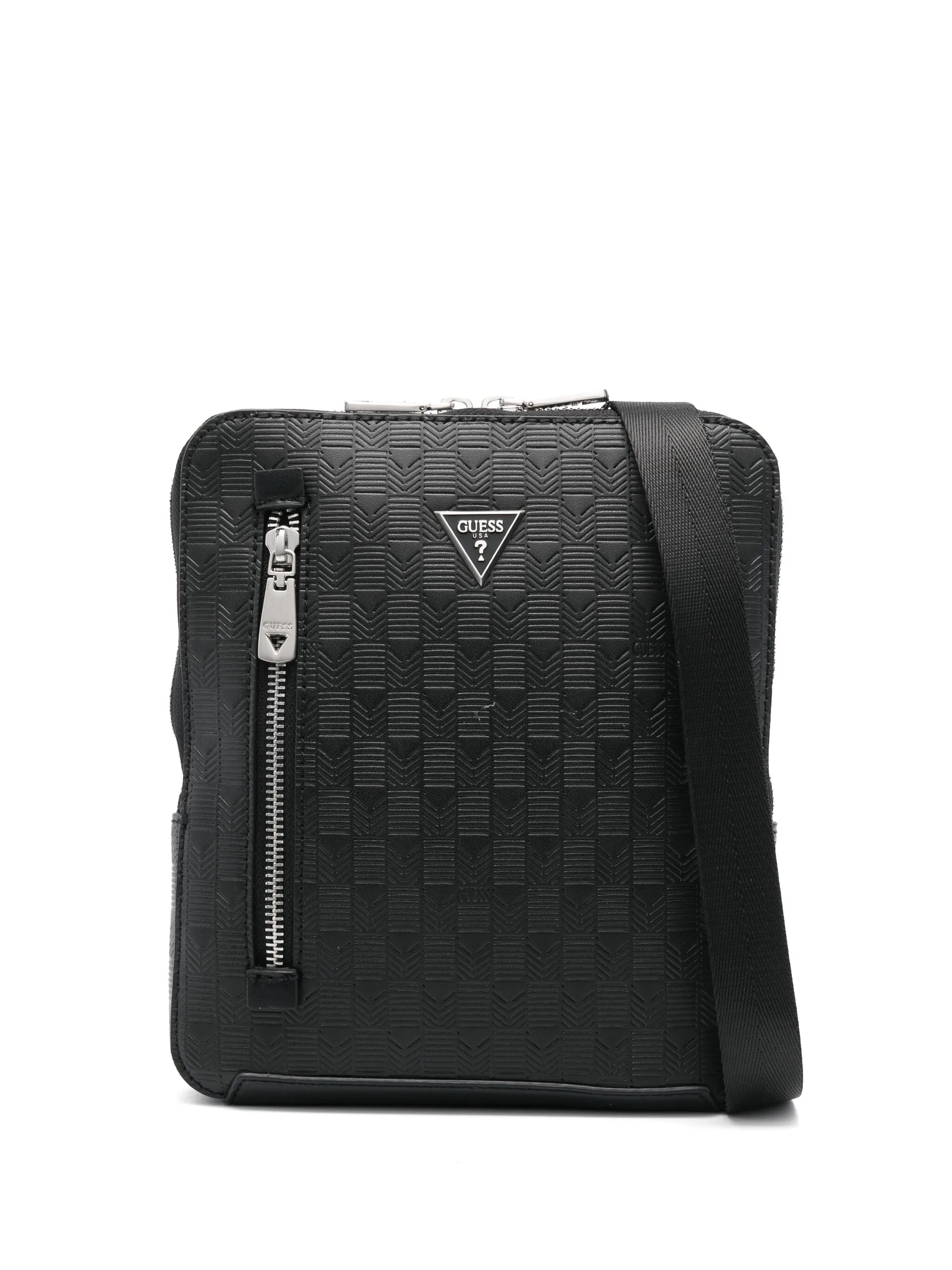 

Сумка-мессенджер с тисненым логотипом Guess Usa, черный