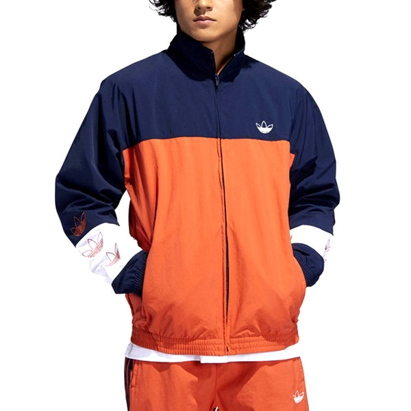 Куртка originals casual cozy stand collar jacket blue colorblock Adidas, синий — фото 3