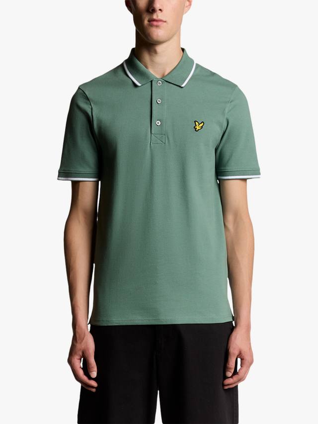

Обычная поло с контрастными деталями Lyle & Scott, Agavegreen/White