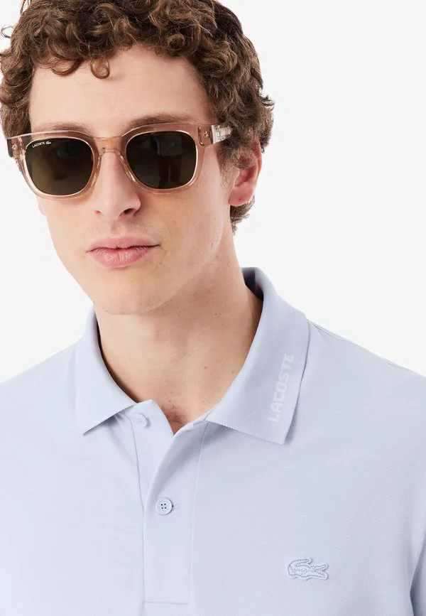 Рубашка поло Lacoste Classic Fit, однотонная, светло-голубой — фото 4