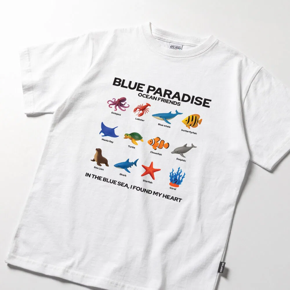 Детская белая футболка Blue Paradise от Splash Code — фото 4