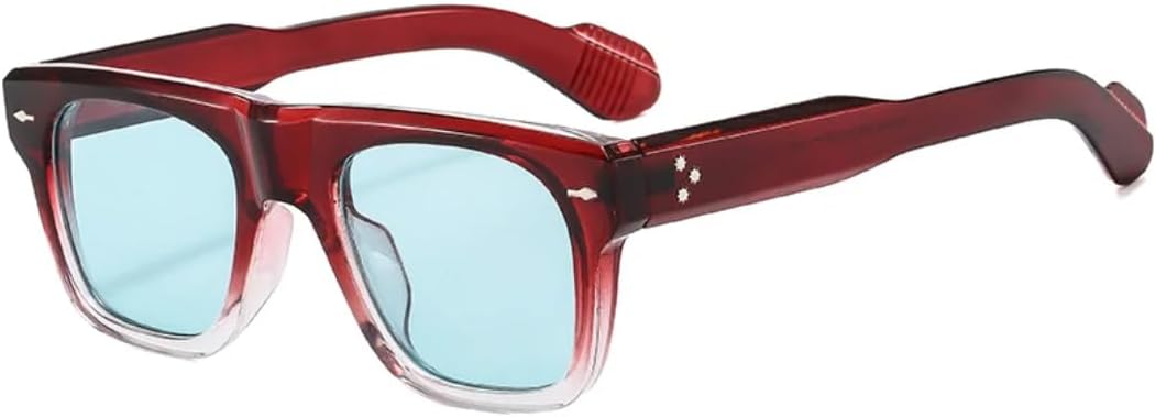 

Популярные модные женские солнцезащитные очки в стиле ретро с прозрачными линзами цвета океана, защита от УФ-излучения UV400; мужские очки с заклепками, в стиле панк, желто-синие UUPTTPL, Red Gradient Cyan