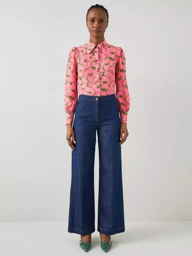 

Топ L.K.Bennett Sonya Floral Silk, цвет pink/multi