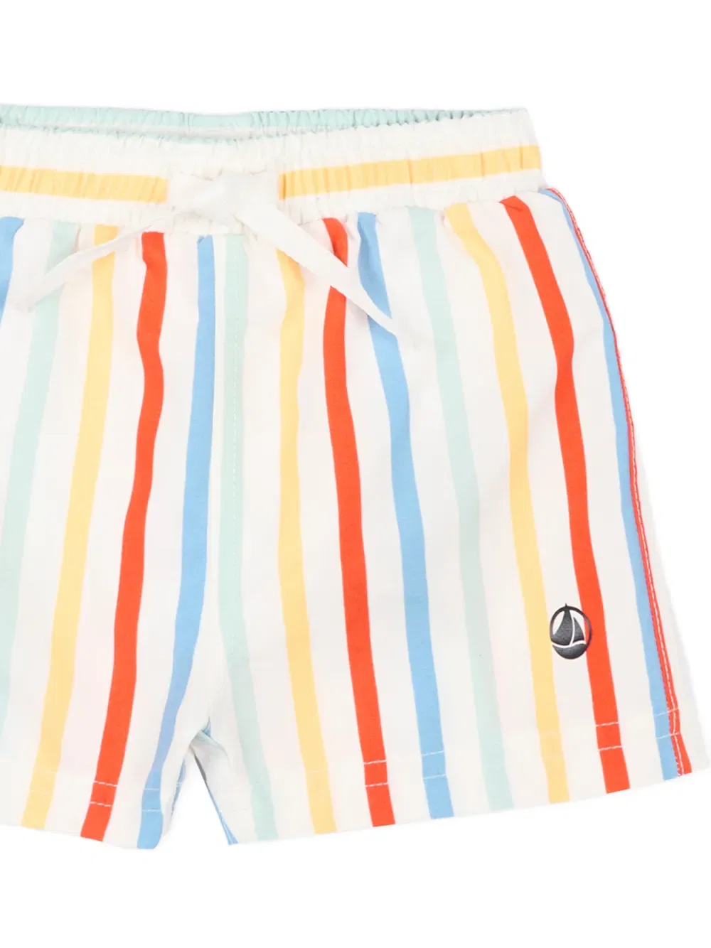 Полосатые плавательные шорты Petit Bateau, белый — фото 3