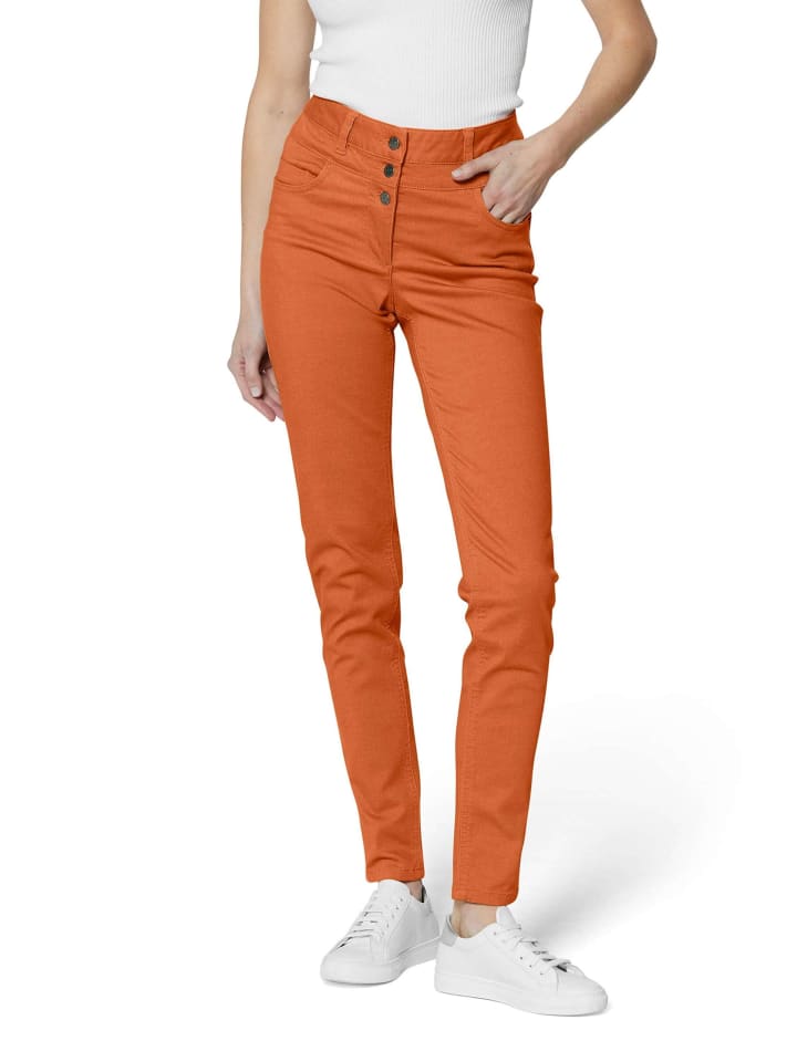 

MADELEINE Джинсы с высокой талией из эластичной ткани тыквенного цвета
