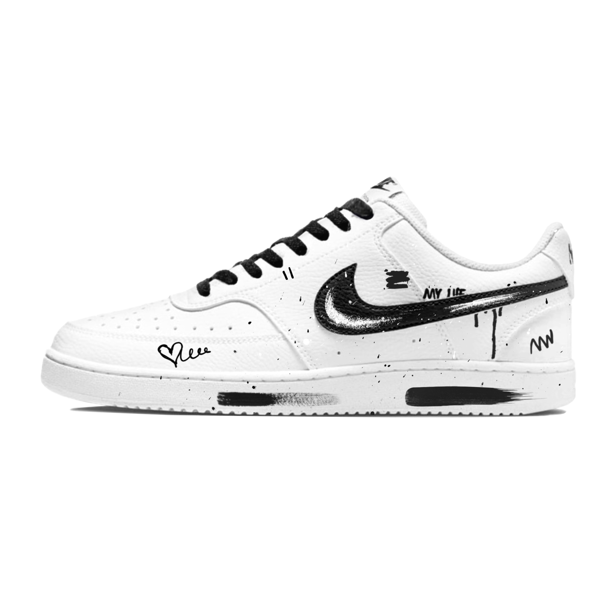 

Nike Кроссовки для скейтбординга Court Vision 1 Low Top, мужские, черно-белые