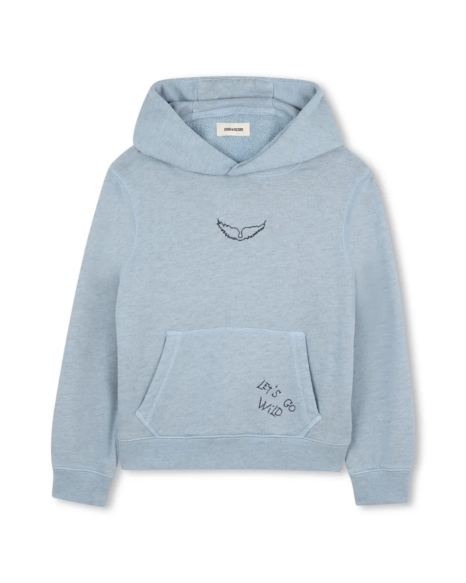 

Детский зеленый свитер с длинным рукавом Zadig & Voltaire