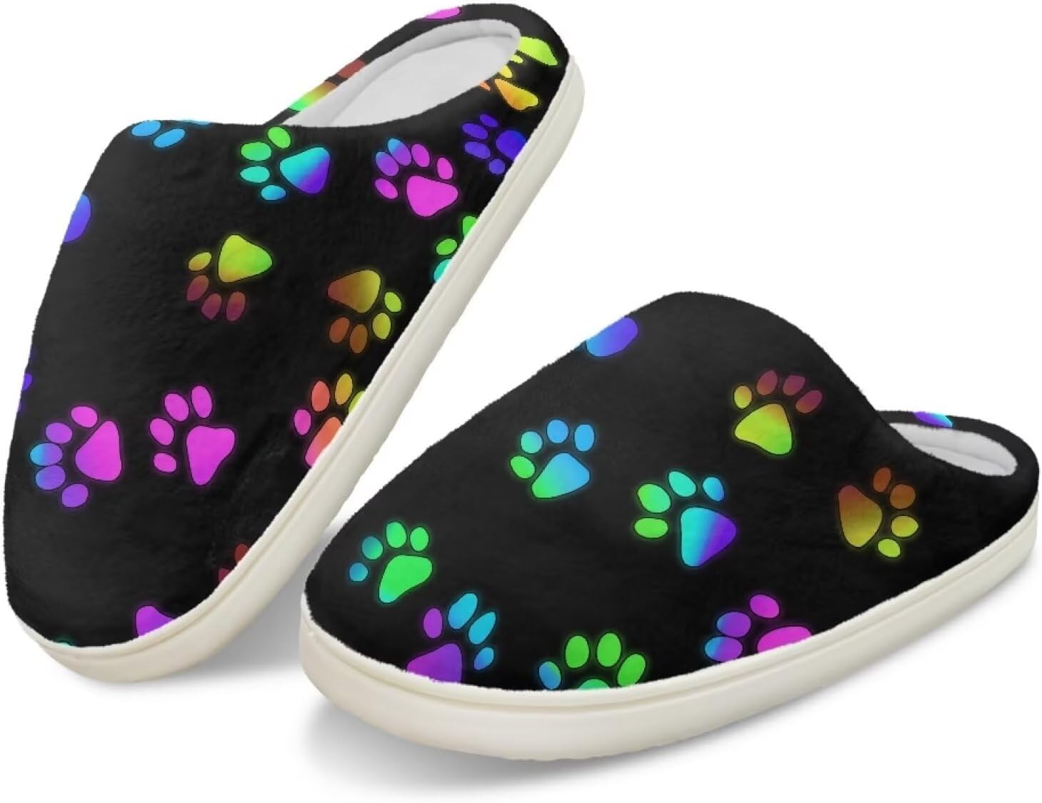 

Мягкие тапочки для женщин, домашние милые тапочки для подростков, размер 4-12 Cugasmaru, Dog Paw Prints