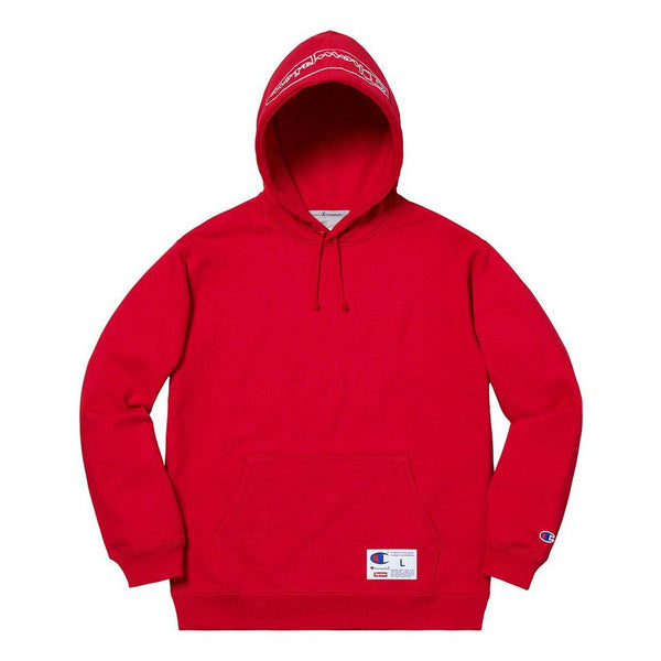 

Толстовка x champion ss19 outline hooded sweatshirt dark red Supreme, красный