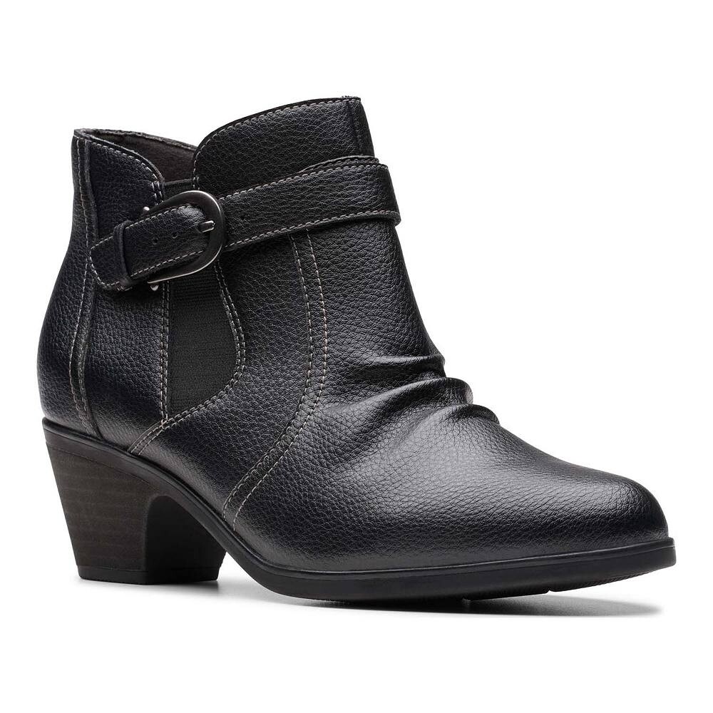 

Женские кожаные ботильоны Clarks Emily2 Opal на каблуке, черный