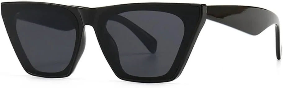 

Ретро-солнцезащитные очки «кошачий глаз» для женщин, модные розово-желтые солнцезащитные очки с защитой от УФ-излучения UV400 для мужчин MTZJH, Black Gray