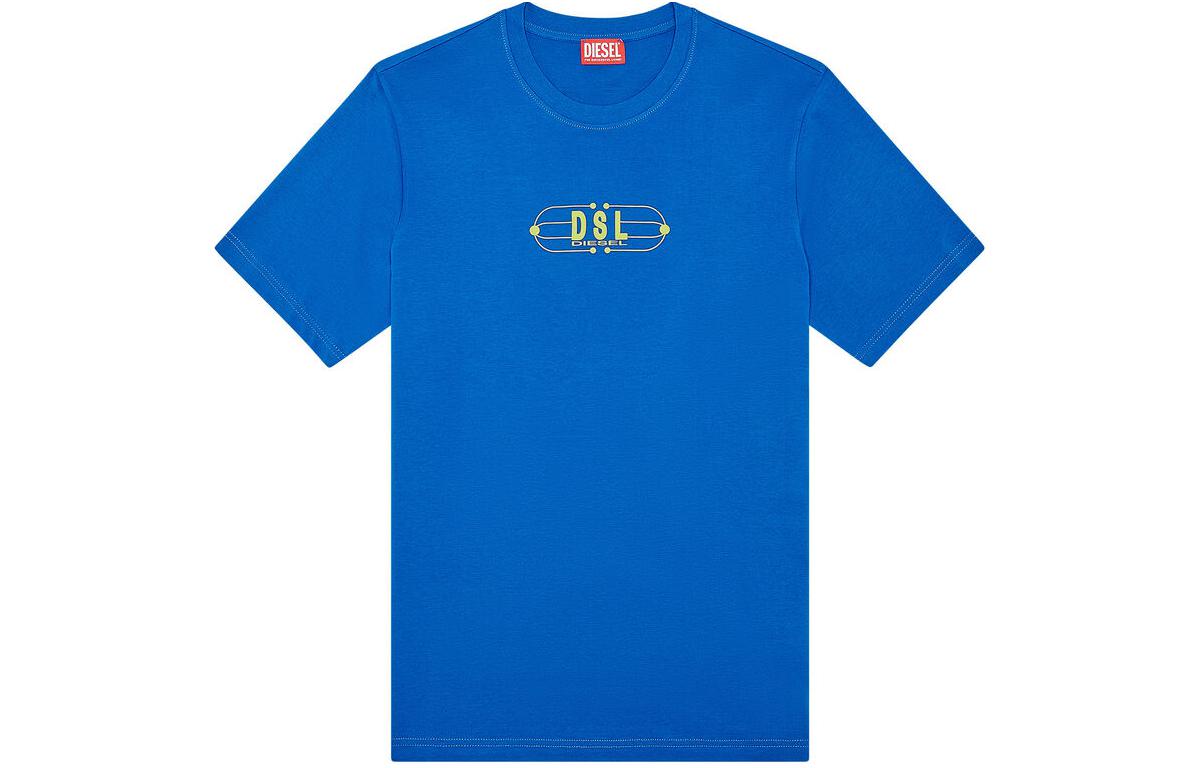 DIESEL Футболка мужская Blue Crew Neck Moderate Others — фото 3