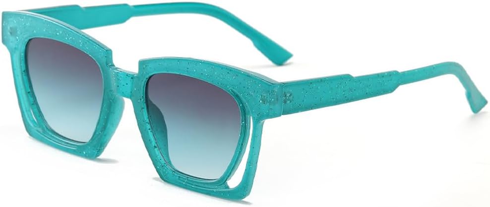 

Полые солнцезащитные очки с индивидуальным дизайном для женщин, большие солнцезащитные очки для мужчин, очки для вечеринок, защита от ультрафиолета UV400 TKKTLLT, Green Grey