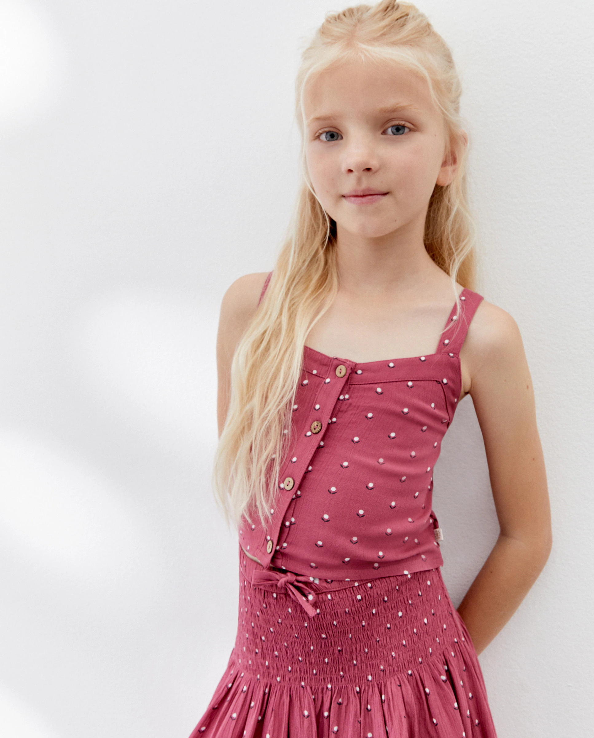 

Детский топ на бретелях с фантазийным принтом Kids El Corte Inglés, розовый