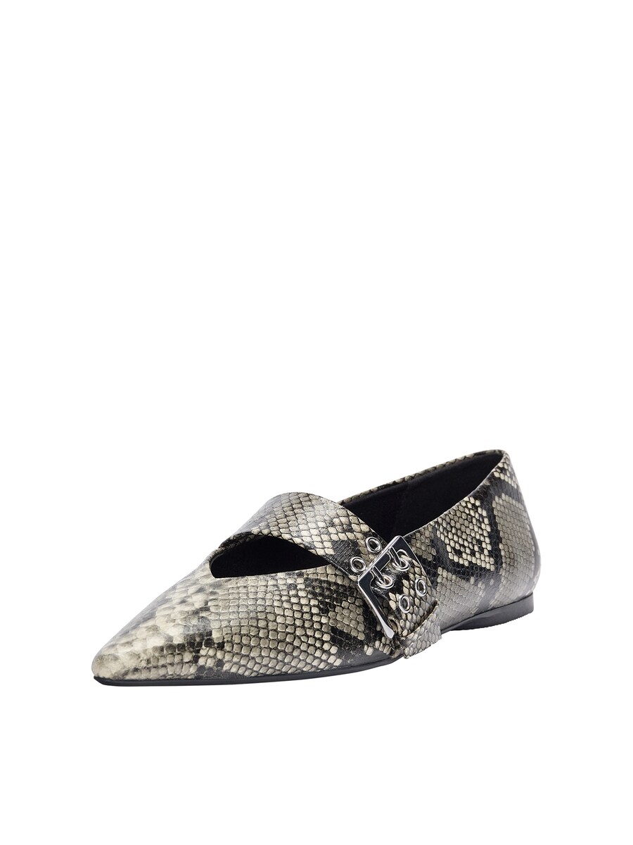 Балетки Pull&Bear Ballet Flats with Strap, цвет greige/dark grey