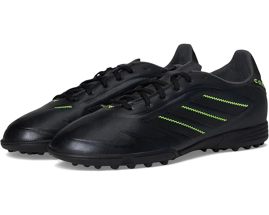Кроссовки Adidas Kids Copa Pure 3 League Turf Soccer Cleats (Little Kid/Big Kid), Black/Solid Grey/Lucid Lemon