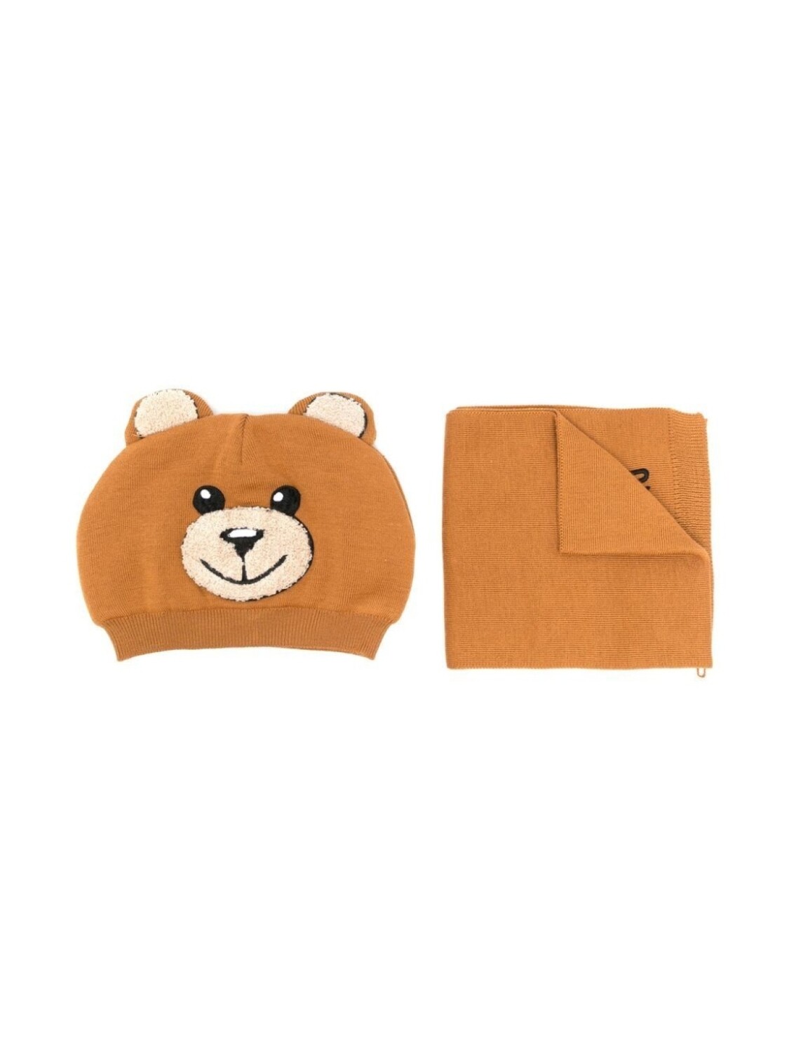 

Moschino Kids шапка бини с вышитым логотипом, коричневый