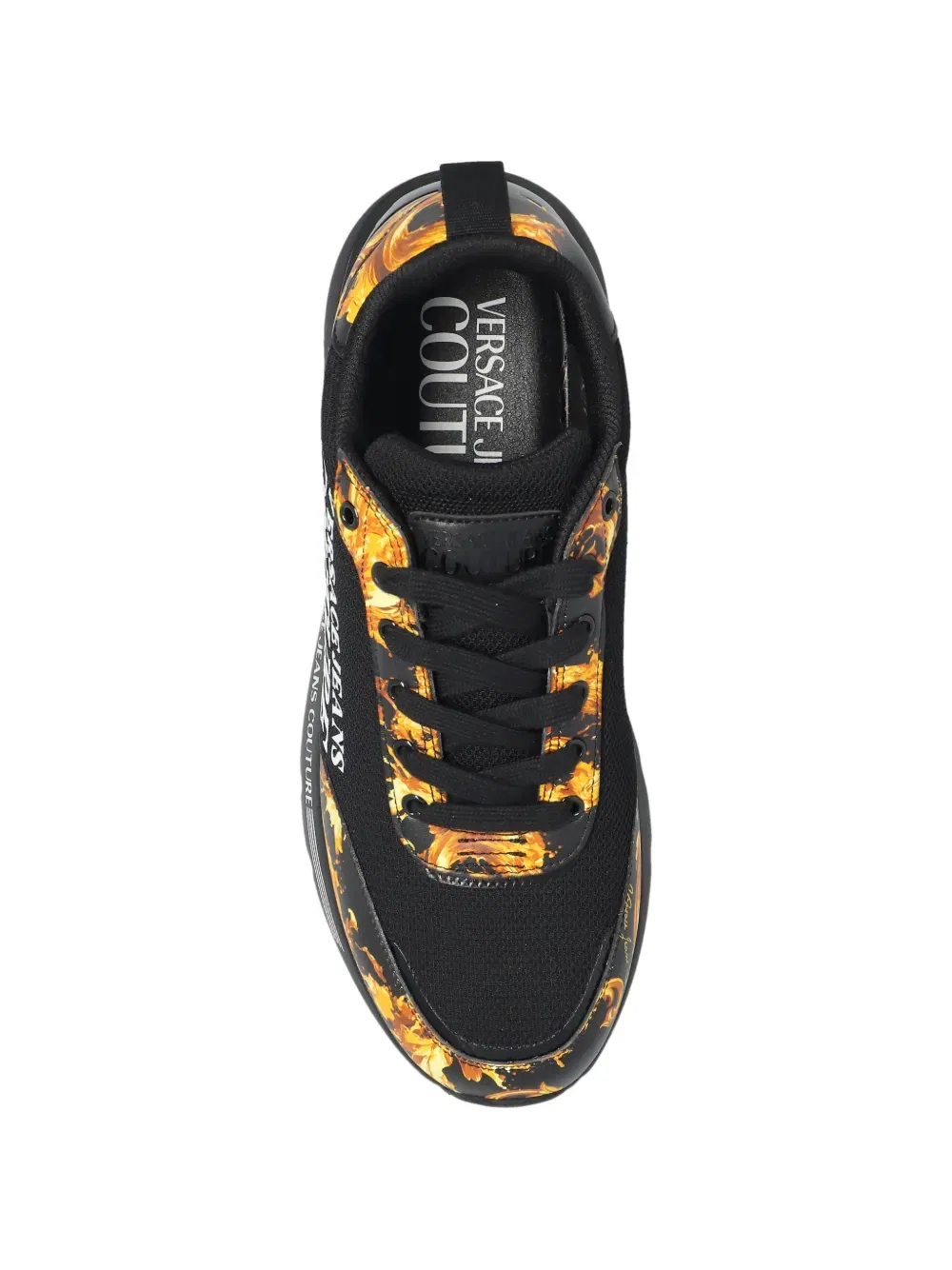 Динамичные кроссовки на шнуровке с барочным принтом Versace Jeans Couture, черный — фото 4