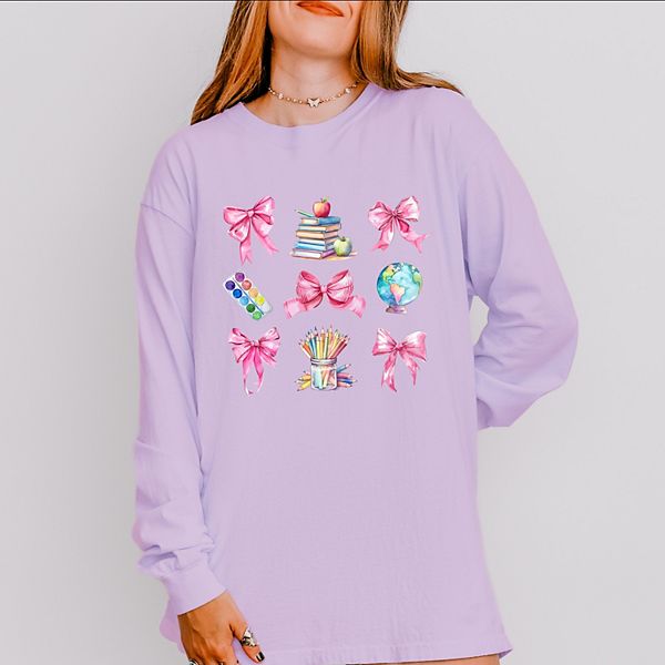 

Кофта Coquette pastel teacher с длинными рукавами, окрашенная в стиле garment dyed Simply Sage Market, Orchid
