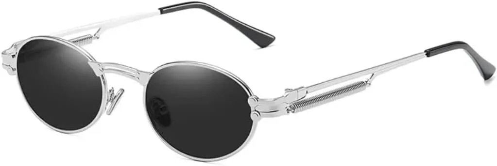 

Классические готические солнцезащитные очки в стиле стимпанк для мужчин и женщин, винтажная круглая металлическая оправа, защита от УФ-излучения UV400 VFDHN, C3