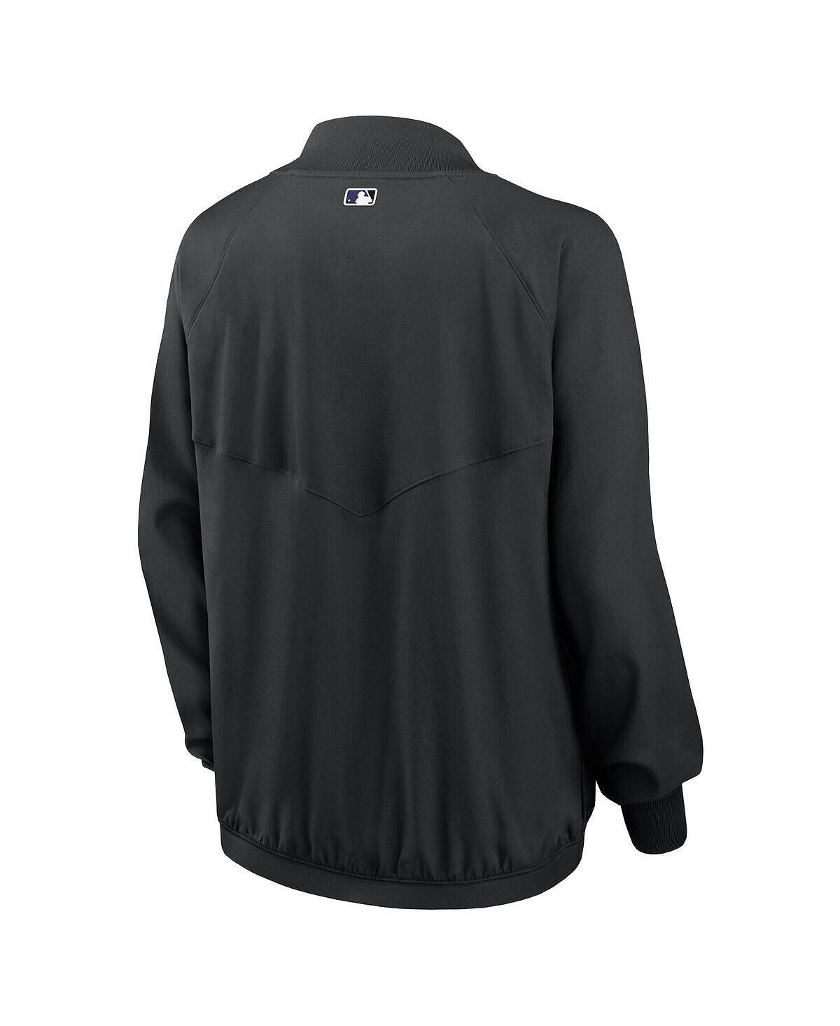 Черная женская куртка с молнией во всю длину Colorado Rockies Authentic Collection Team Raglan Performance Nike, черный — фото 4