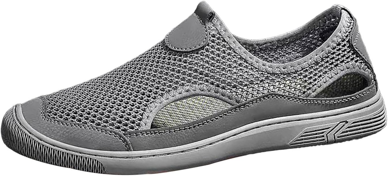 

Мужские повседневные пляжные сандалии с закрытым носком, с вырезами, для активного отдыха на улице, легкие летние прогулочные, дышащие сетчатые, без застежек, для походов и переходов по воде Generic, Gy1