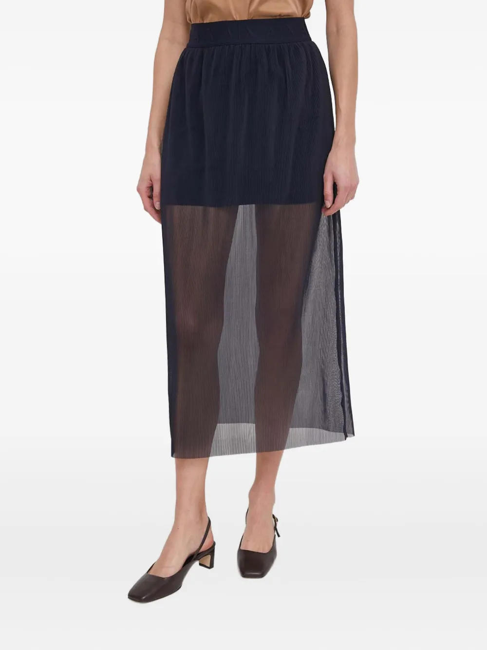 

Миди-юбка прямого кроя с наслоением Armani Exchange, синий