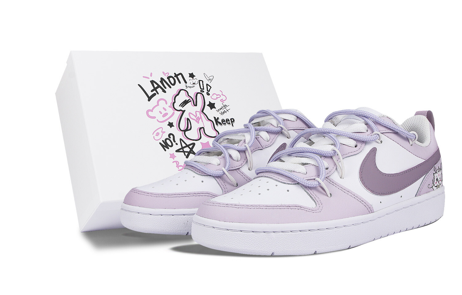 

Кроссовки Nike Court Borough Skateboarding Shoes Women's Low-top Purple/white, светло-фиолетовый