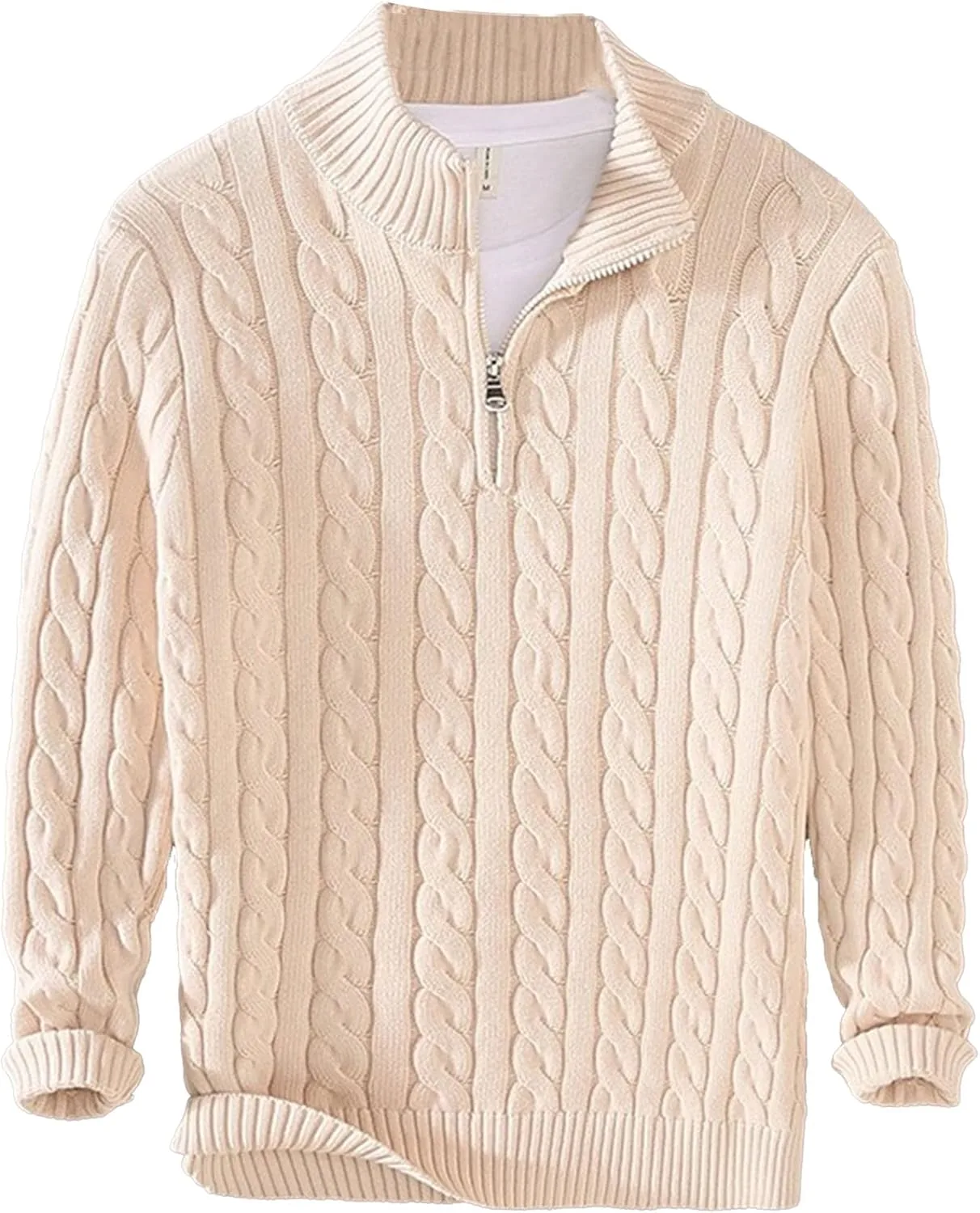 

Мужской свитер с четвертью молнии slim fit вязаный поло Maiyifu-GJ