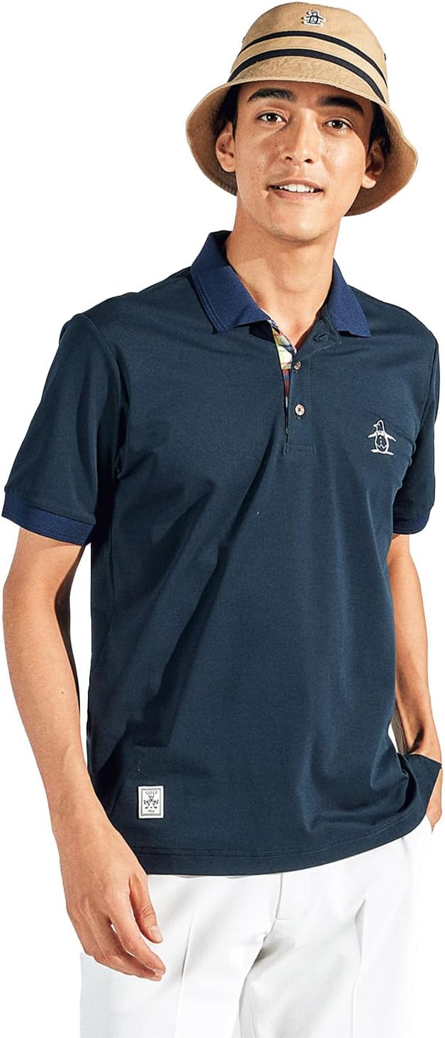 

Мужская рубашка с коротким рукавом Munsing Wear MG5SHS42M, воротник, пике высокой вязки, влагоотводящая, быстросохнущая, охлаждающая, для игры в гольф Munsingwear, темно-синий