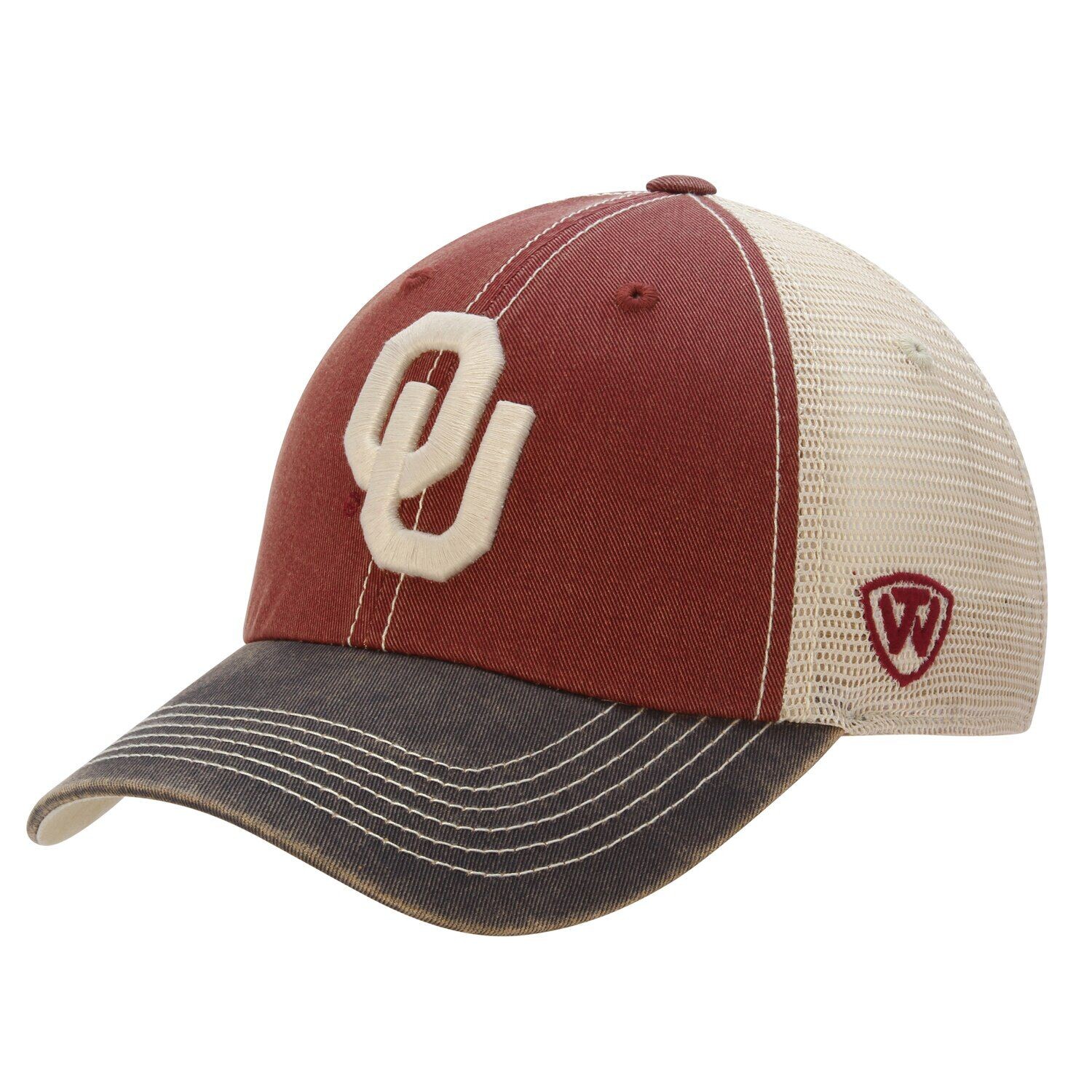 

Регулируемая кепка Oklahoma owners Top of the World Offroad Trucker — малиновая