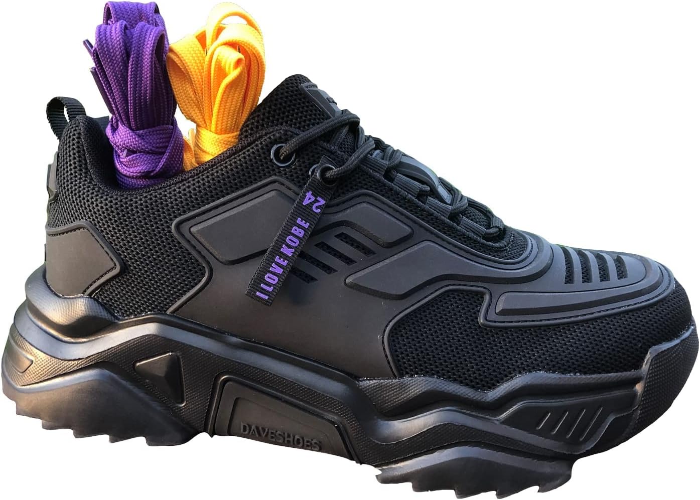 

Мужские широкие кроссовки Mamba 24 с увеличивающей рост подошвой класса люкс, мехом и латексными стельками, мужские платформенные высокие кеды черного цвета для бега и спорта Daveshoes